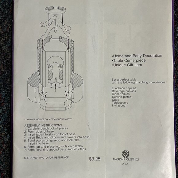 Vintage American Greeting Bride Groom Paper Wedding Decoration 12" 70s Retro - Picture 6 of 6